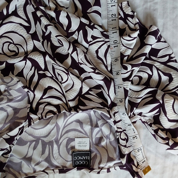 Coco Bianco Women's Cold Shoulder Black and White Floral Top Size L - Picture 9 of 11